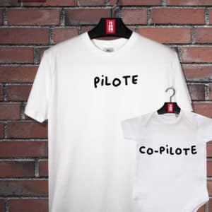 Body et t-shirt duo pilote - co-pilote